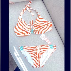 Pilyq orange zebra underwire top and bottom